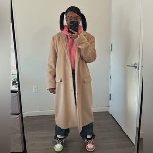 Beige Wool Mix Trench Coat